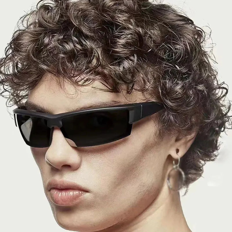 Fashion Y2K Outdoor Sports UV400 Protection Windproof Steampunk Sun Glasses for Men 2000'S Y2k Sunglasses Cycling Eyewear