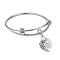 Cremation Jewelry Stainless Steel Urn Heart Pendant Bracelet Expandable Cuff Memorial Urn Fine Bangle Gift for Father's Day