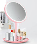 Hot Sale Round Shape Desktop LED Mirror Travel Vanity Lighted Makeup Mirror with Led Light and Touch