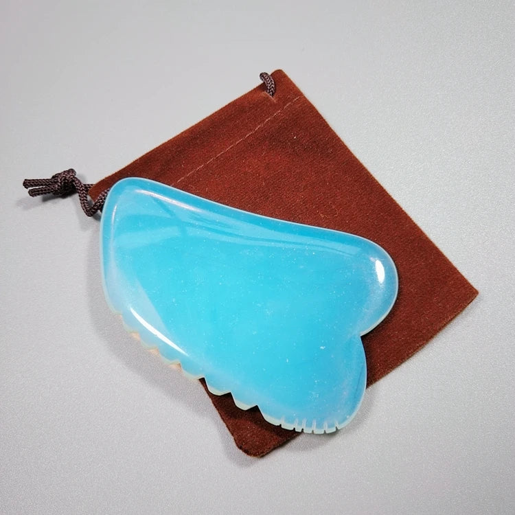 DIY New Shape Jade Gua Sha Tools Opalite Gua Sha Professional Healing Stone Facial Skincare Guasha Boards Opalite Guasha