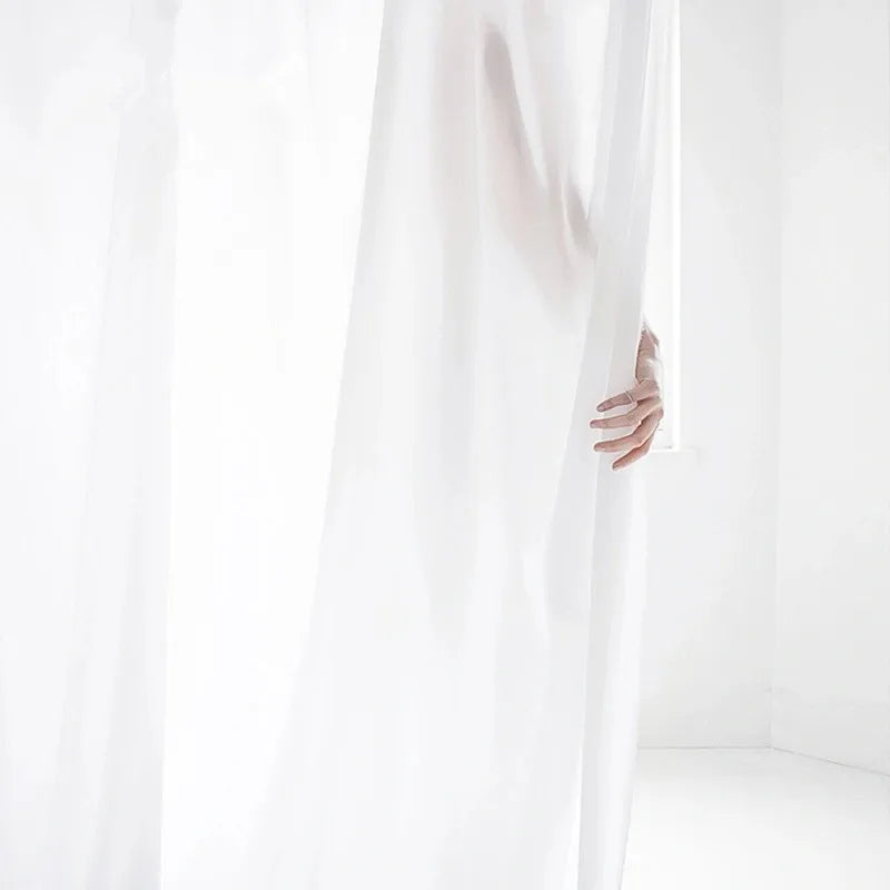 XinLan Super Soft Great Hand Feeling White Snow Tulle Curtains Living Room Decor Modern Veil Chiffon Solid Sheer Voile