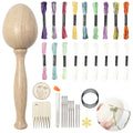 Wooden Darning Egg Loom Tool Kit for Visible Mending Socks Repair Holes Weave Tool
