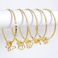 Hawaiian Jewelry Wholesale 14k Gold Bangle butterfly Turtle Wave Heart Gold Charm Pikake Jasmine Bangle for Girls