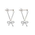 925 Sterling Silver Bowknot Stud Earrings Cute Allergy-Free Wedding Jewelry Accessories Brincos for Women for Engagement