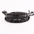 Renting Jewelry New Design Stainless Steel Beads CZ Charm Macrame Adjustable Friendship Luxury Bracelet Set Men