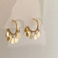 Chic and Stylish Heart-shaped Glitter Earrings for Women - Korean Version Minimalist Design with Ultra Shimmering Tassel Drops