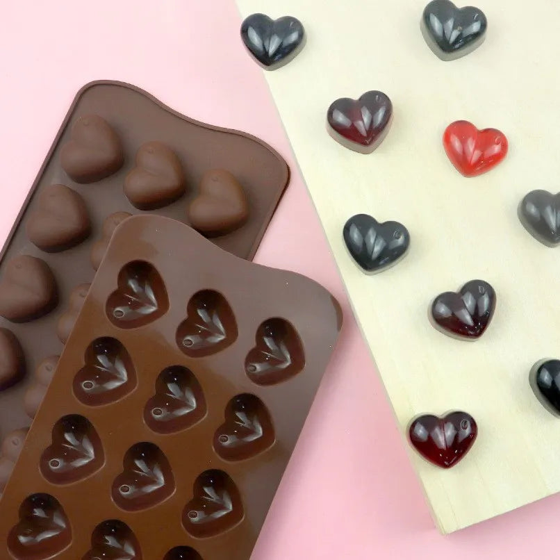 B7-4 Silicone Heart Shaped Chocolate Mold Baking Mold for Making Cake Jelly Pudding  for Wedding Party Valentine's Day