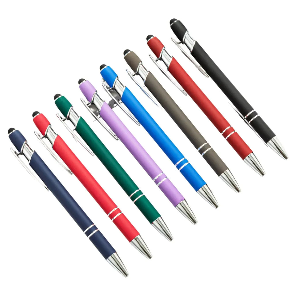 2 in 1 Ballpoint Pen with Stylus Tip Black Ink Comfortable Writing Metal Stylus Pens Black Ink Ballpoint Pens for Screen Touch