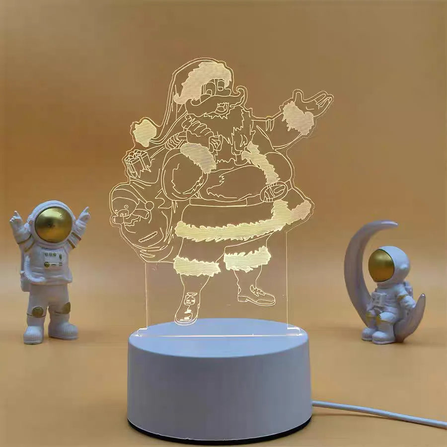 Custom Design Multi Color LED Acrylic Card Christmas Gift Engraving Design