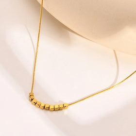 18K Gold Plated Stainless Steel Necklaces Small Square Pendant Clavicle Chain Choker Necklace Jewelry for Women