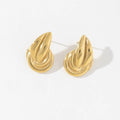 Unique Design Waterproof Chunky 18k Gold Stainless Steel Irregular Stud Earrings