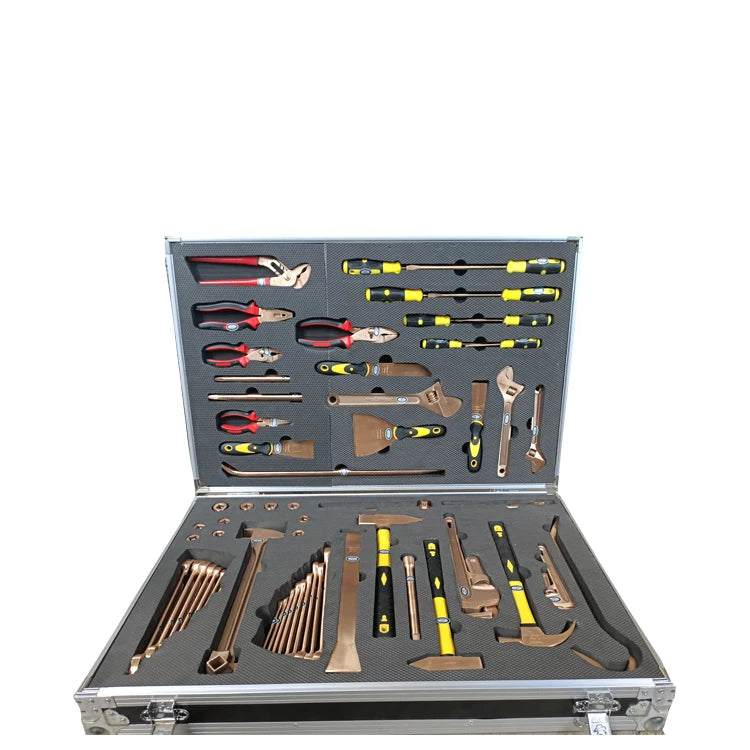 OEM Manufacturer Industrial Grade Non Sparking Mirror Polished Tool Set-62pcs for Oil Gas Station Non Magnetic Tool Kits