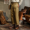 Custom Naples Vintage Straight Gurkha Pants England Style 100% Cotton Heavyweight Waterproof Wide Leg Casual OEM Service Waist