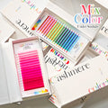 OEM Private Label Colored Lashes Extension Silk Mix Box Party Focus Colorful Cashmere Mink Silk Individual Eyelash Extension