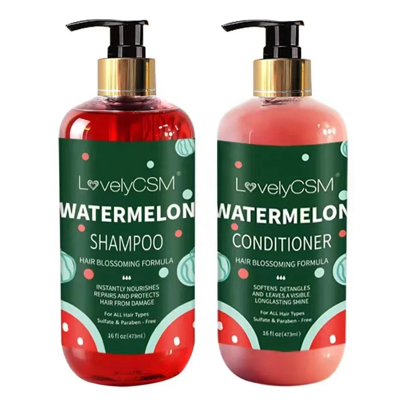 Wholesale Organic Argan Oil Watermelon Tea Tree Shampoo for Women Natural Fruit Anti-Hair Fall Dandruff Repair Refreshing Gentle