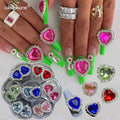 20 Colors Shining Glass 8MM Sweet Heart Point Back Nail Rhinestones Crystal Stone for DIY Nail Art Decoration Charms Nails