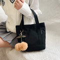 Solid Color Canvas Women's Mini Tote Simple Lightweight Ladies Daily Handbags Casual Travel Portable Female Bucket Shoulder Bags