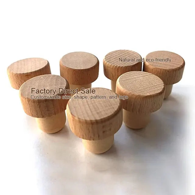Customized Wooden Cap Natural Cork Synthetic Stopper Plastic Cap Pure Cork Stopper Aluminum Cap Polymer Cork Stopper