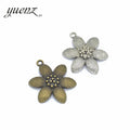 YuenZ Alloy Flower Charms Antique Silver Color Pendants Jewelry Findings for DIY Handmade Jewelry Making 37*29mm Q148