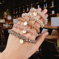 INS Hot Sale Pearl Crystal Hair Tie Fashion Crystal Hair Scrunchie for Women Girl Accessories