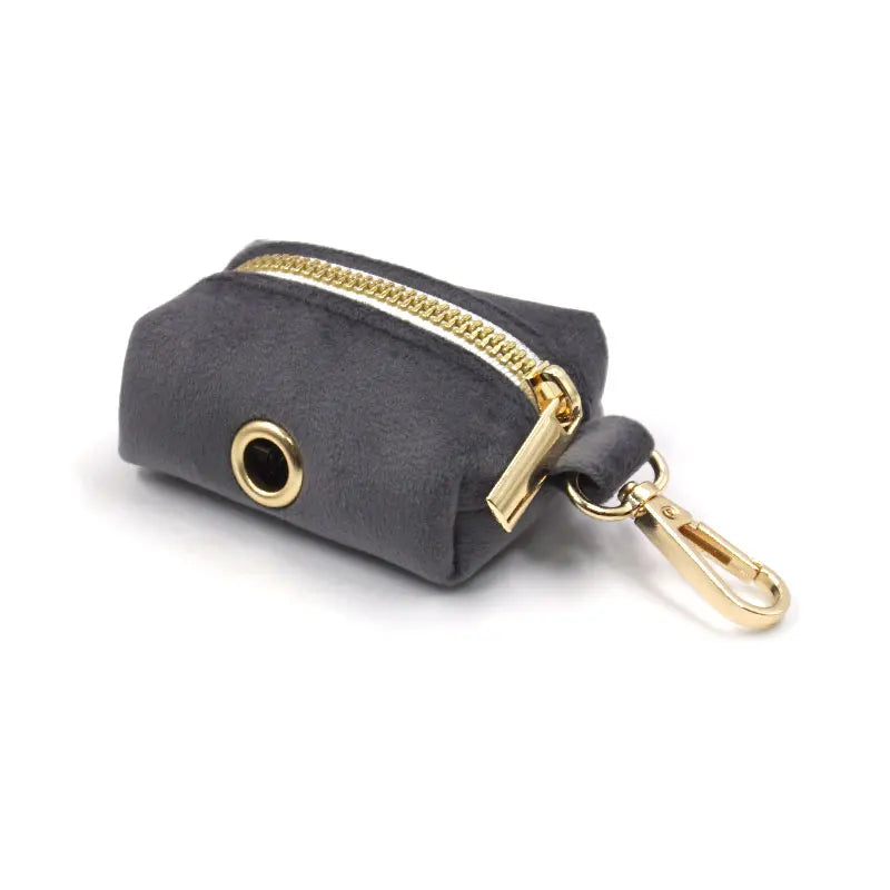 Custom High Quality Dark Grey Velvet Dog Waste Poop Bag Holder Pet Poo Bag Dispenser Factory Price Hot Sale Dog Waste Bag Holder