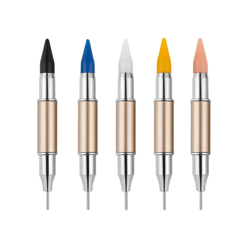 Tamax NAB002 Dual-ended Nail Dotting Pen Rhinestone Studs Picker Wax Pencil Manicure Glitter Powder Nail Art Tool