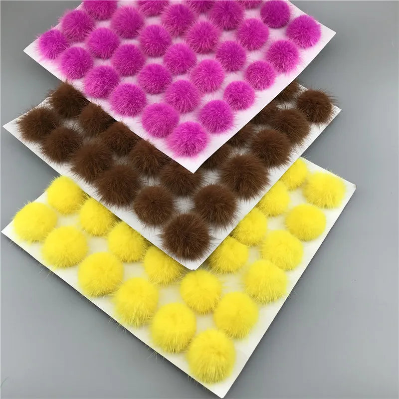 4CM Mink Fur Ball for DIY Earrings Headdress Mink Fur Hanging Accessories Real Mink Fur Pom Poms for DIY Accessories