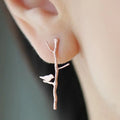 Wholesale Gold Cute Tree Branch Girl Earrings Stud