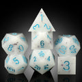 Polyhedral Square Ice Cream D&D Dice 7-Piece Resin Sharp Edge DND Set with Gift Case for Dungeons & Dragons Game (Sea Salt)