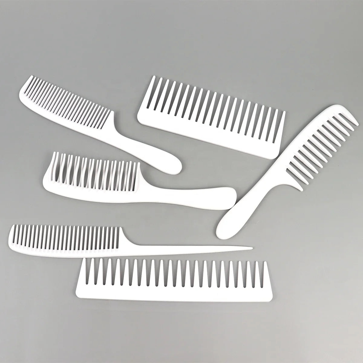 2022 New Trend Hair Cutting Comb Set White Anti Static Hairbrush Custom Logo Barber Comb Usage for Women Kids Men