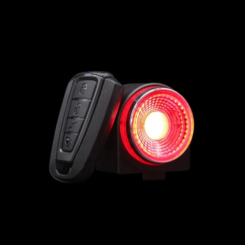 Rechargeable Rear Bike Light Cycling Taillight Anti-theft Alarm Bell Bicycle Automatic Brake Tail Lamp Wireless Remote Control