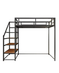 Best Sales Small Apartments Bunk Bed the Loft Bed with the Left Staircase