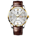 POEDAGAR 836 New Casual Chronograph Men's Watches Leather Band Business Quartz Wristwatch With Luminous Pointers