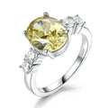 Hot Sale Finger Zircon Designed Luxury Jewelry Woman Crystal Yellow Birthstone Lab Fine Diamond Ring