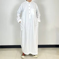 Latest Uomo Men's Casual White Kurta Aniti Static Fabric Arabic Khaleeji Jalabiya Pajama Arab Design Thobe for Morocco Wedding