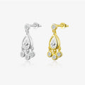 FUAMAY Fashion Jewelry 18K Gold Plated 925 Sterling Silver Earrings Water Drop Earrings