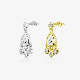 FUAMAY Fashion Jewelry 18K Gold Plated 925 Sterling Silver Earrings Water Drop Earrings