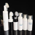 Factory Colors  Plastic Cosmetic Foam Pump Bottle 100ml Dispenser Spray Applicator Bottle with Brush Top for Cleanser Mouss