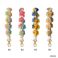 Wristlet Keychain Bracelets Women Fashion Handmade Boho Ins Handmade Crochet Daisy Flower Macrame Woven Wrist Strap Key Chain