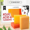 Private Label Natural Handmade 3pcs Kojic Acid Soap Cleanses Skin Cleanses Skin Whitening Kojic Acid Turmeric Soap