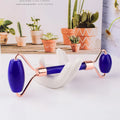 Diy Crystal Rose Gold Handle Blue Cat Eye Jade Face Roller Skin Care & Tools