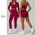 Hot Selling M339 Women's Gym Sportswear Fitness Yoga Set 2-Piece Workout Sets Elastic Waist Closure Breathable Solid Pattern