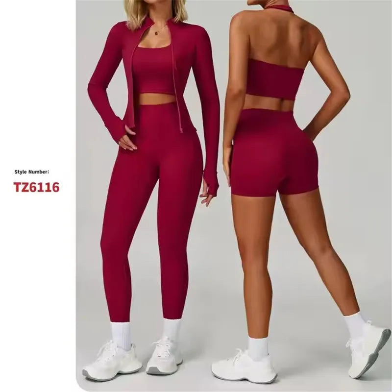Hot Selling M339 Women's Gym Sportswear Fitness Yoga Set 2-Piece Workout Sets Elastic Waist Closure Breathable Solid Pattern