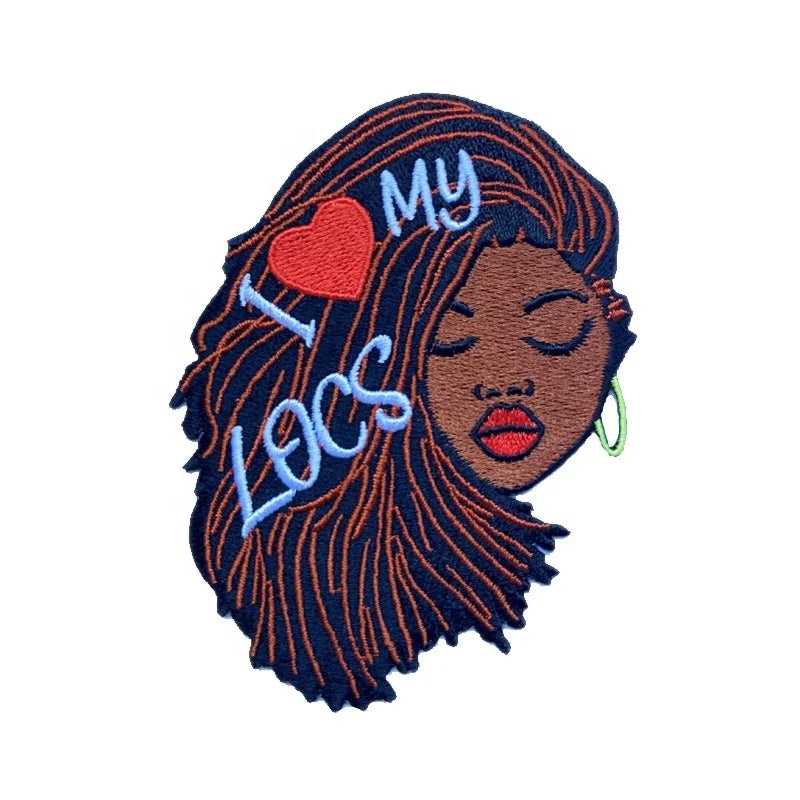 Custom Iron  on Princess Embroidery Applique Patch  African Black Girls DIY Fabric Cartoon Embroidered Patches for Dress/Jacket