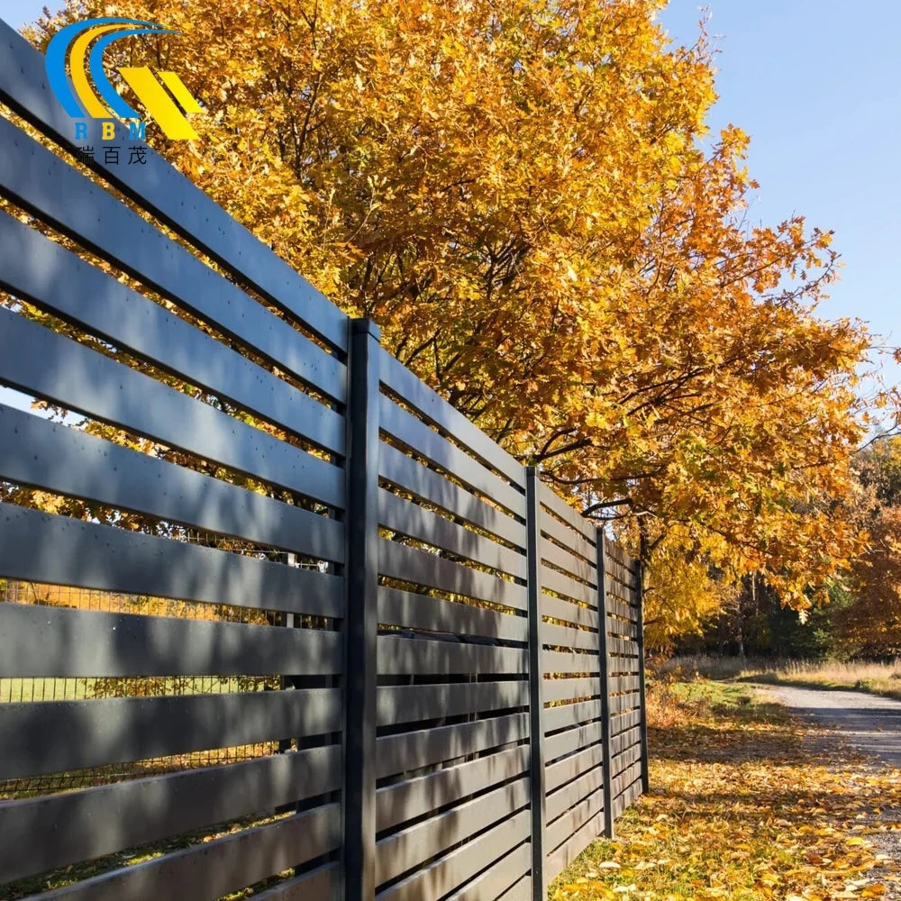 Aluminium Metal Fence Panels Post Outdoor Aluminium Slat Fence Garden Aluminum Privacy Fence