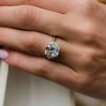 Jovovasmile 3.5Carat 10.25*8.25mm Old Mine Cut 18K Yellow Gold Moissanite Wedding Ring for Woman Engagement