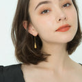 Trendy Hypoallergenic Modern Water Drop 18k Gold Hoop Earrings for Women Stainless Steel Water Drop Earrings