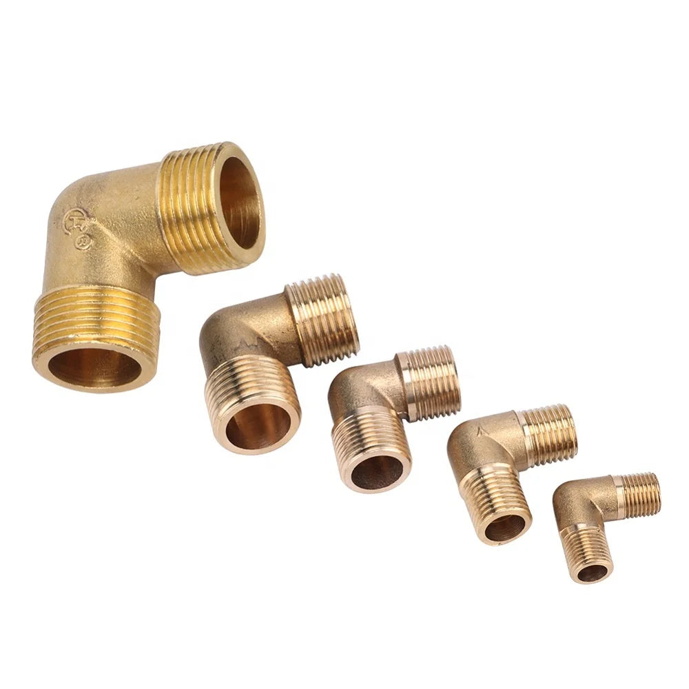 1/8" 1/4" 3/8" 1/2" 3/4" Male Thread Brass Elbow Connector Copper Pipe Fittings Plumbing Fittings