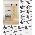 6.6 Feet Soundproof Interior Wrought Iron Sliding Door Hardware Rail Hanging Single Slide Kit Sliding Barn Door Hardware Kit
