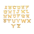 Children's Stainless Steel Alphabet Pendant Charm Bracelets Capital Laser Cutting Gold Metal Plain Letters A-Z Wholesale